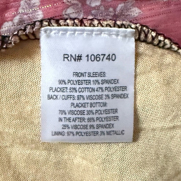 The Pyramid Collection Open Front Mixed Fabric Print Cardigan 2X - Picture 7 of 8